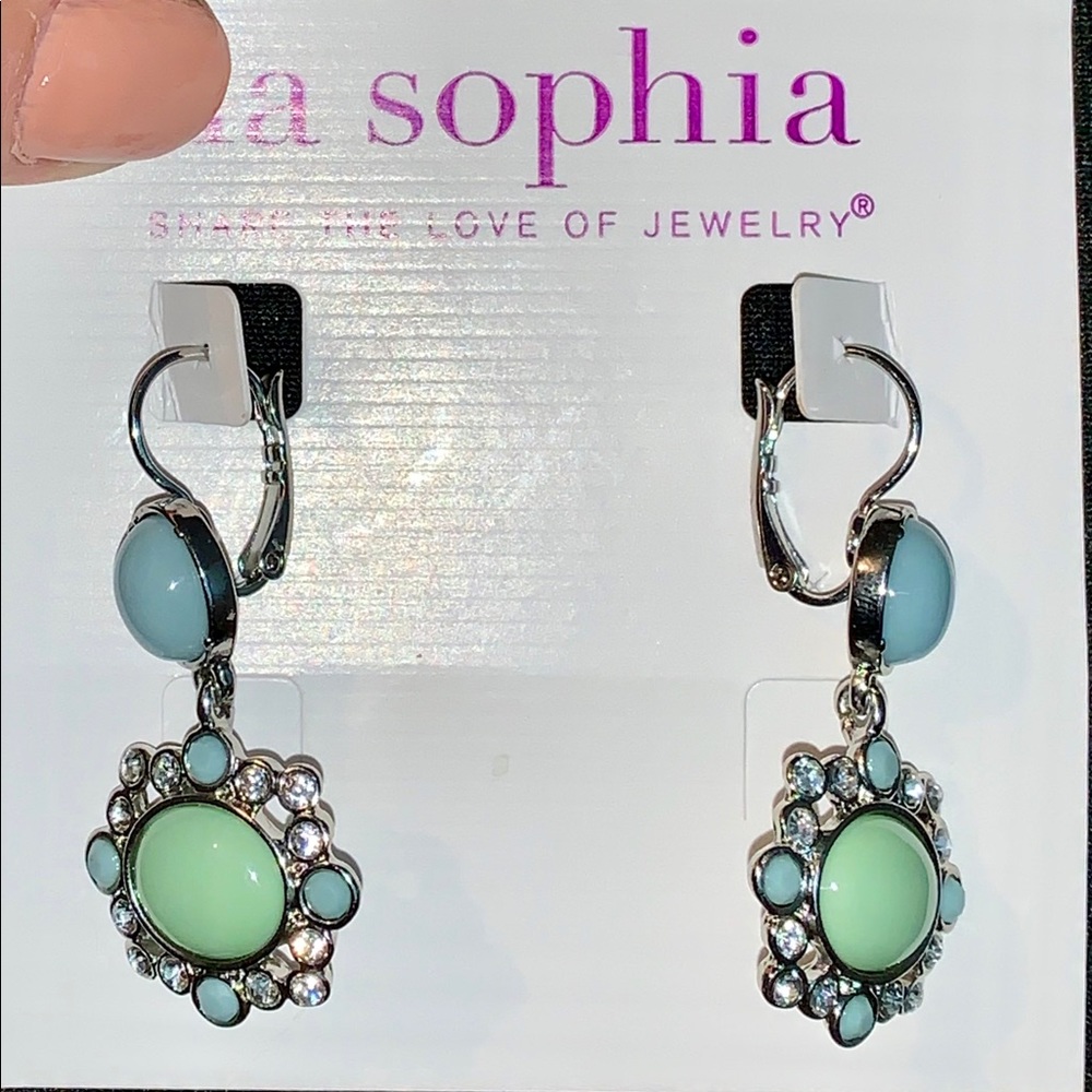NEVER WORN - Blue/Green/Smoke Earrings